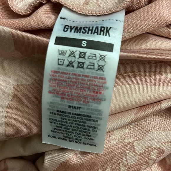 Gymshark Power Support Leggings Pink Marble Pockets High Rise Pull On Small - Picture 11 of 13